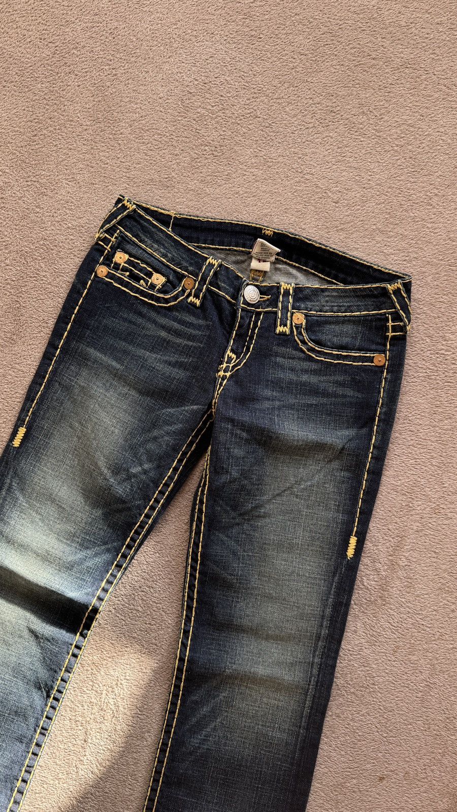 Hysteric Glamour True religion Y2K vintage washed Jeans slim fit embroidered Size 29" - 4 Thumbnail