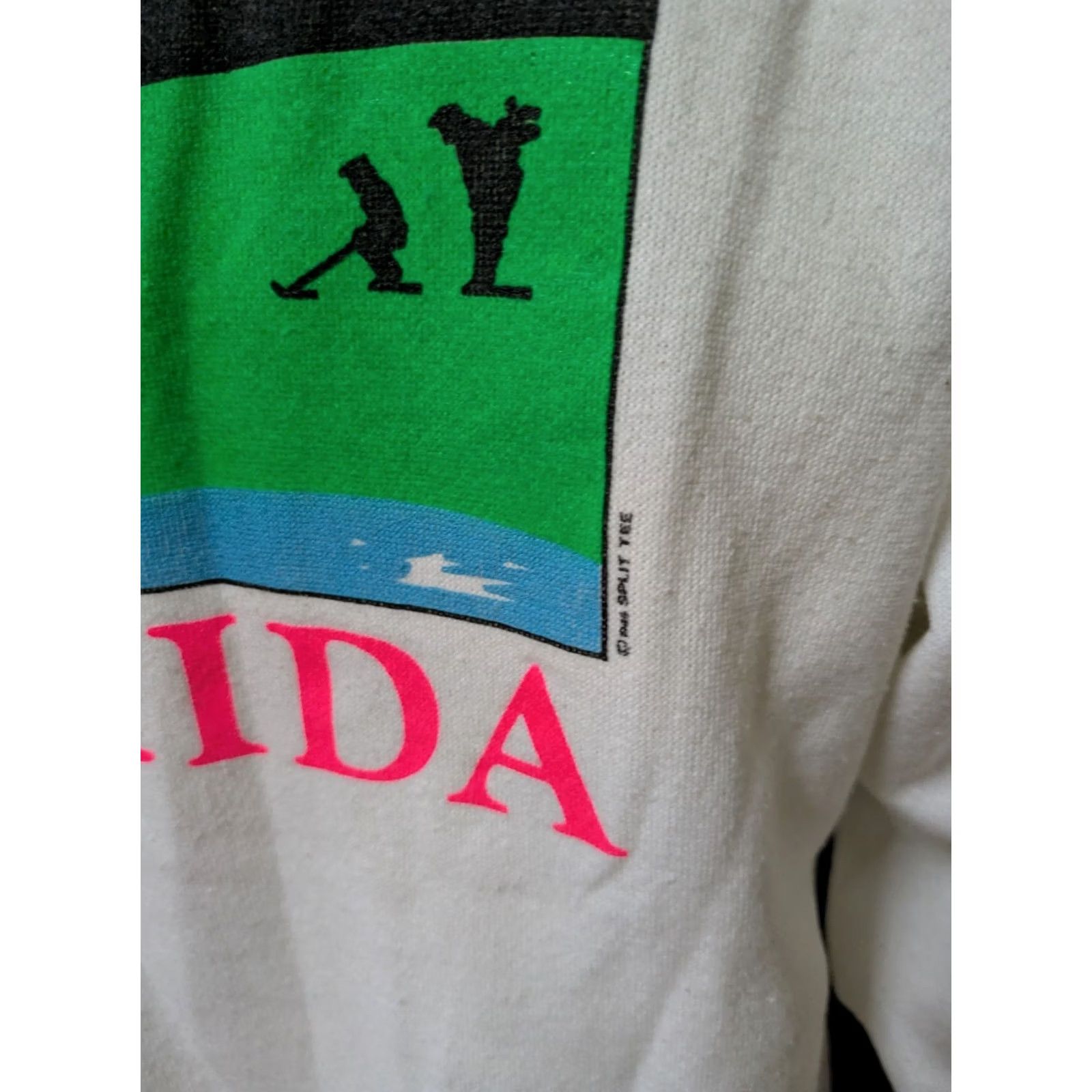 Hanes VINTAGE Hanes USA Split Tee Golf Florida FL Crewneck Sweatshirt Large 80s 90s White Size US L / EU 52-54 / 3 - 4 Thumbnail