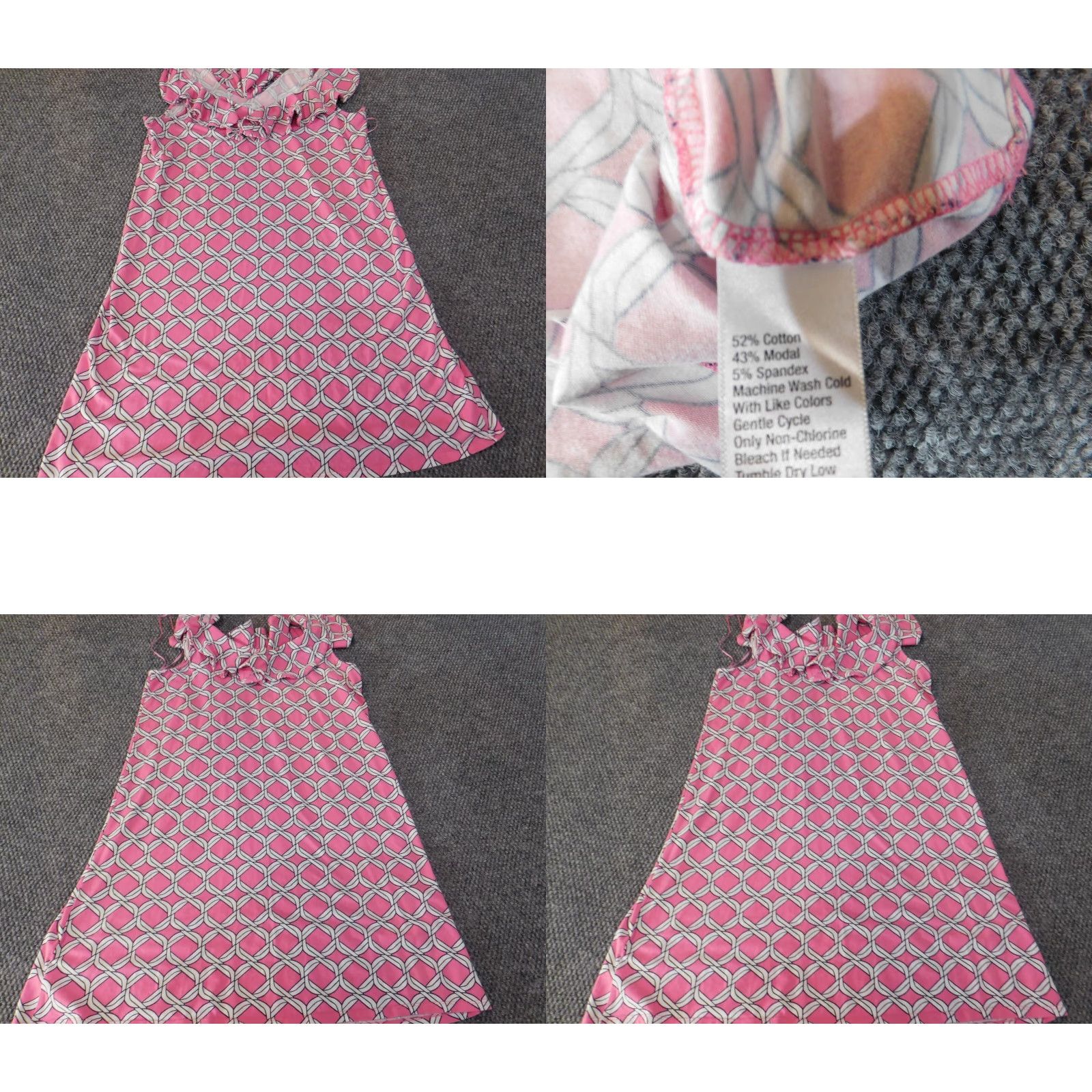 Vintage Crown & Ivy Dress A-Line Shirt Dress Sundress Cotton Pink Womens M Knee Length Casual Floral Pattern Plaid Sleeveless Crew Neck Zip Stretch Straps Size M / US 6-8 / IT 42-44 - 8 Thumbnail