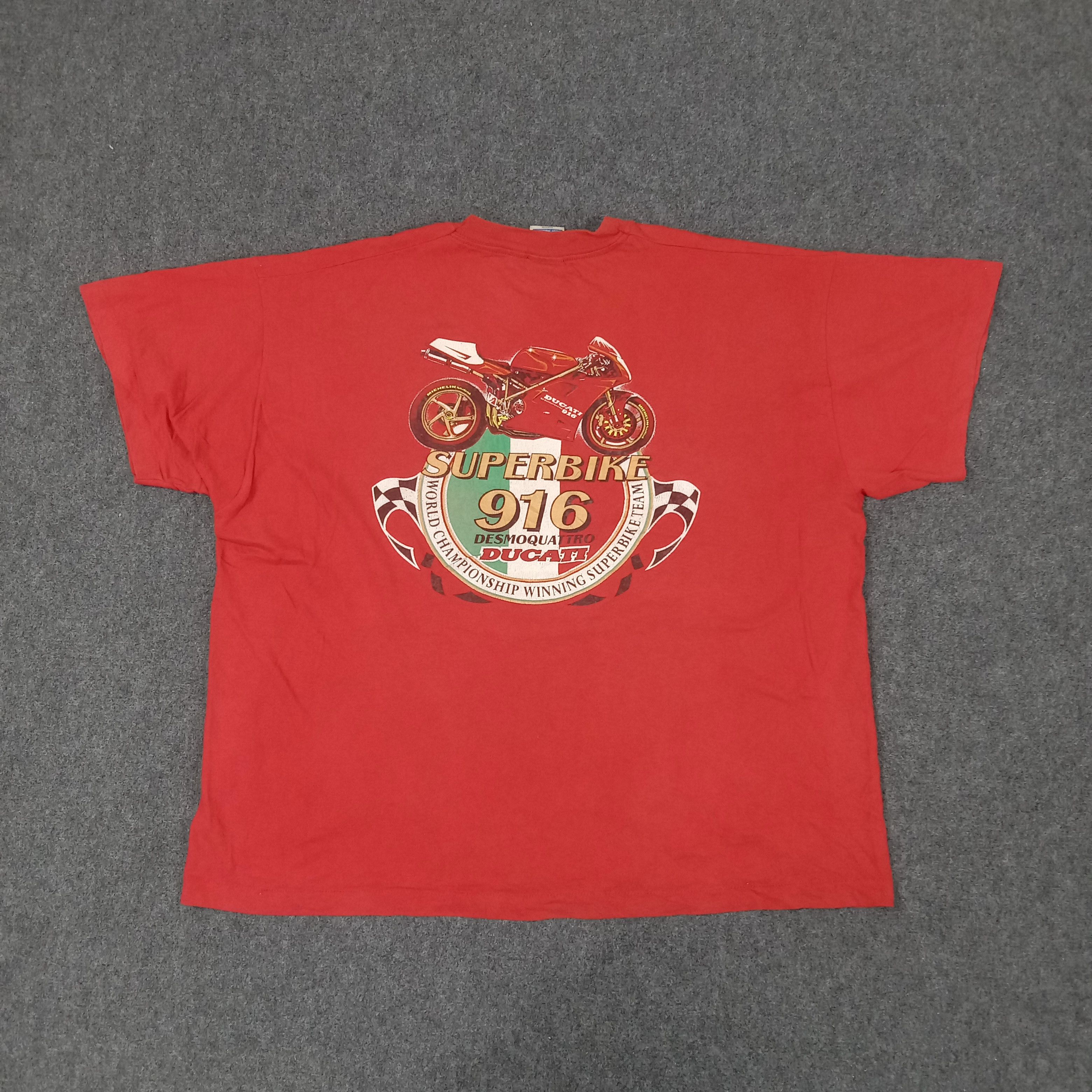 Ducati × Vintage Vintage 90's Ducati Superbike 916 Desmoquattro MotoGP Tshirt Size US XXL / EU 58 / 5 - 5 Thumbnail