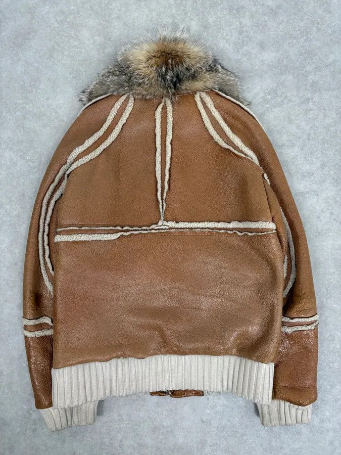 Roberto Cavalli FW2007 Cavalli Brown Fur Aviator Leather Jacket Size US L / EU 52-54 / 3 - 6 Thumbnail