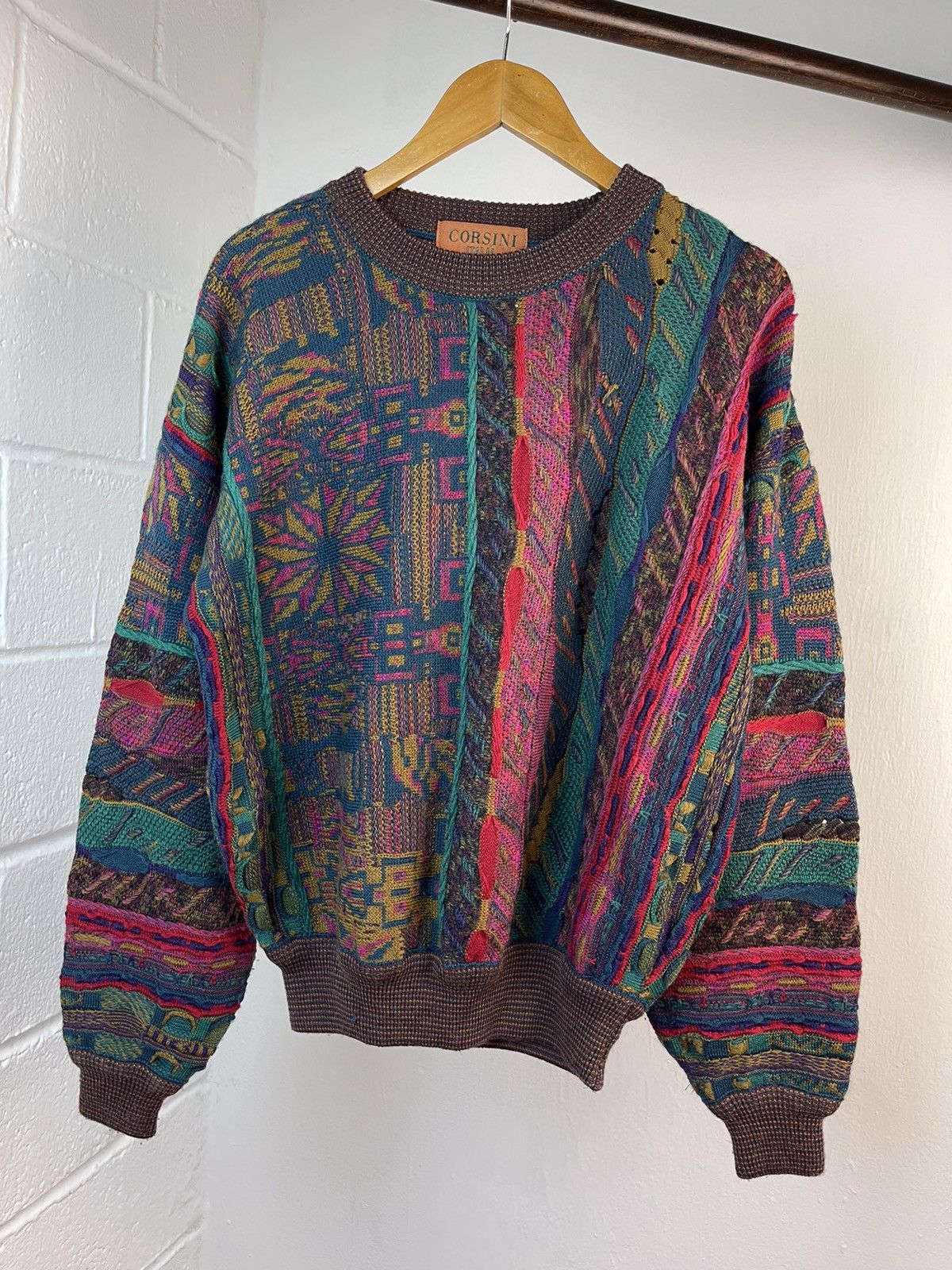 Aran Isles Knitwear × Coogi 90s Corsini Italia Coogi Style Knitwear Size US L / EU 52-54 / 3 - 5 Thumbnail