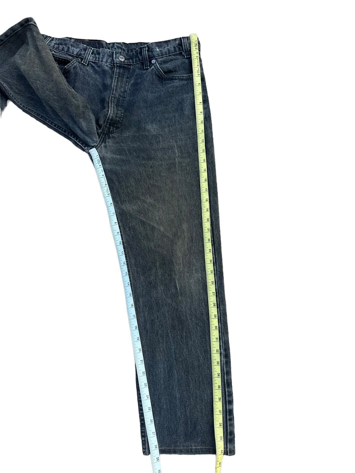 Levi's 1996 Levi’s 505 Orange Tab Fade Black Distress Denim Jeans Size US 35 - 5 Thumbnail
