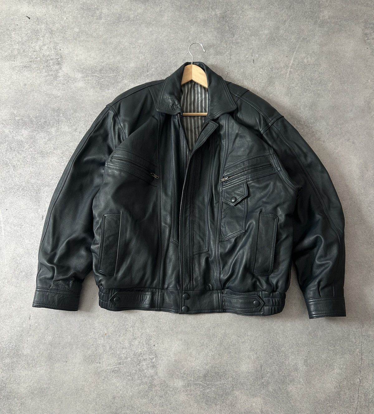 Genuine Leather Vintage Gino Ginera Leather mens leather jacket Size US L / EU 52-54 / 3 - 2 Thumbnail