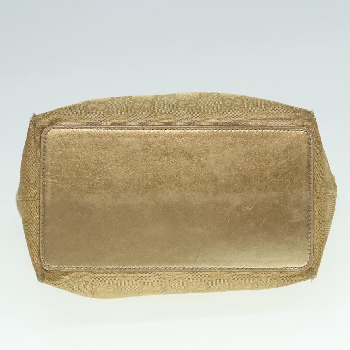 GUCCI GG Canvas Shoulder Bag Gold Tone Gold 0021099