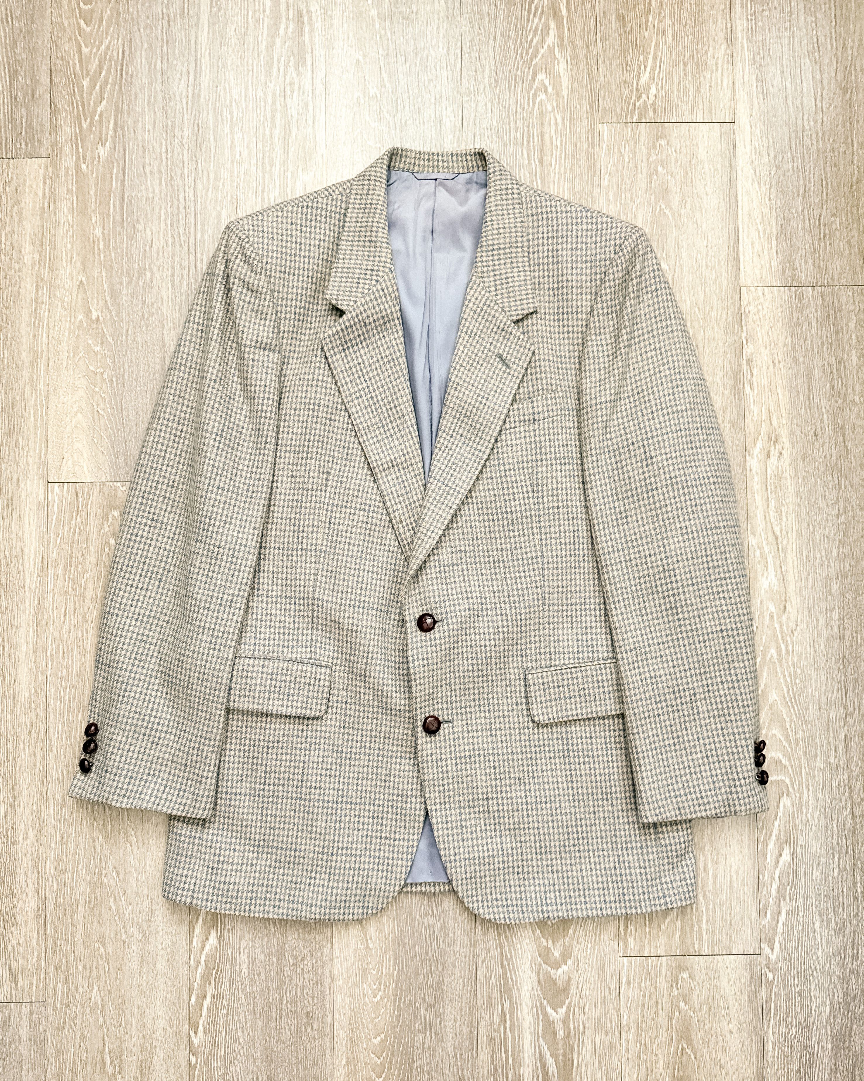 Vintage Vintage 90s Today's Man Houndstooth Pure Wool Blazer 42R Size 42R - 1 Thumbnail