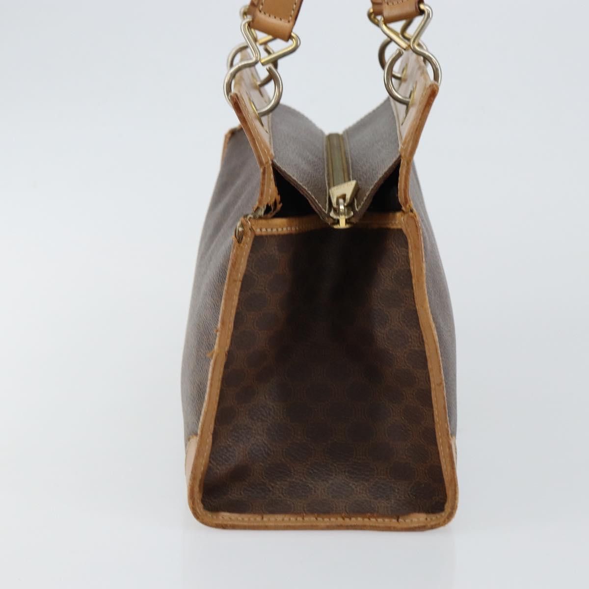 Celine CELINE Macadam Canvas Hand Bag Brown Gold Size ONE SIZE - 4 Thumbnail