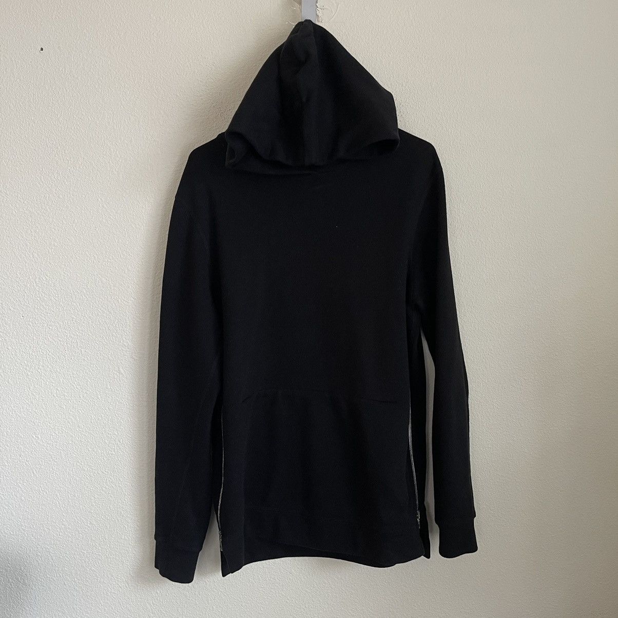 image of John Elliott Villain Loopback Jersey Zip Sides Hoodie in Black, Men's (Size Medium)