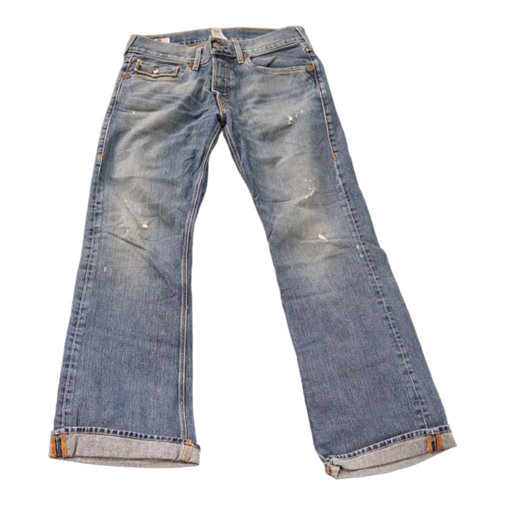 image of True Religion Billy Jeans Blue Distressed 34 X 33 in White, Men's