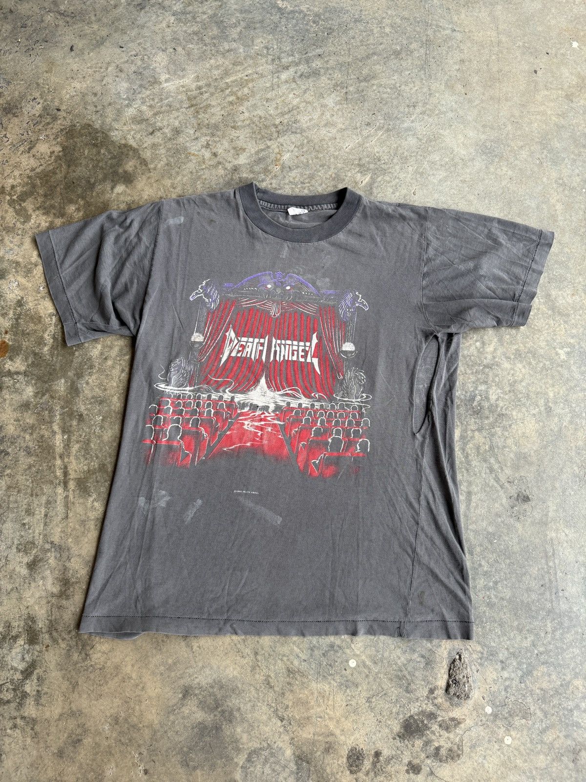 Band Tees × Vintage *RARE* 1990 90s VINTAGE DEATH ANGEL FADED DISTRESSED METAL Size US L / EU 52-54 / 3 - 1 Thumbnail