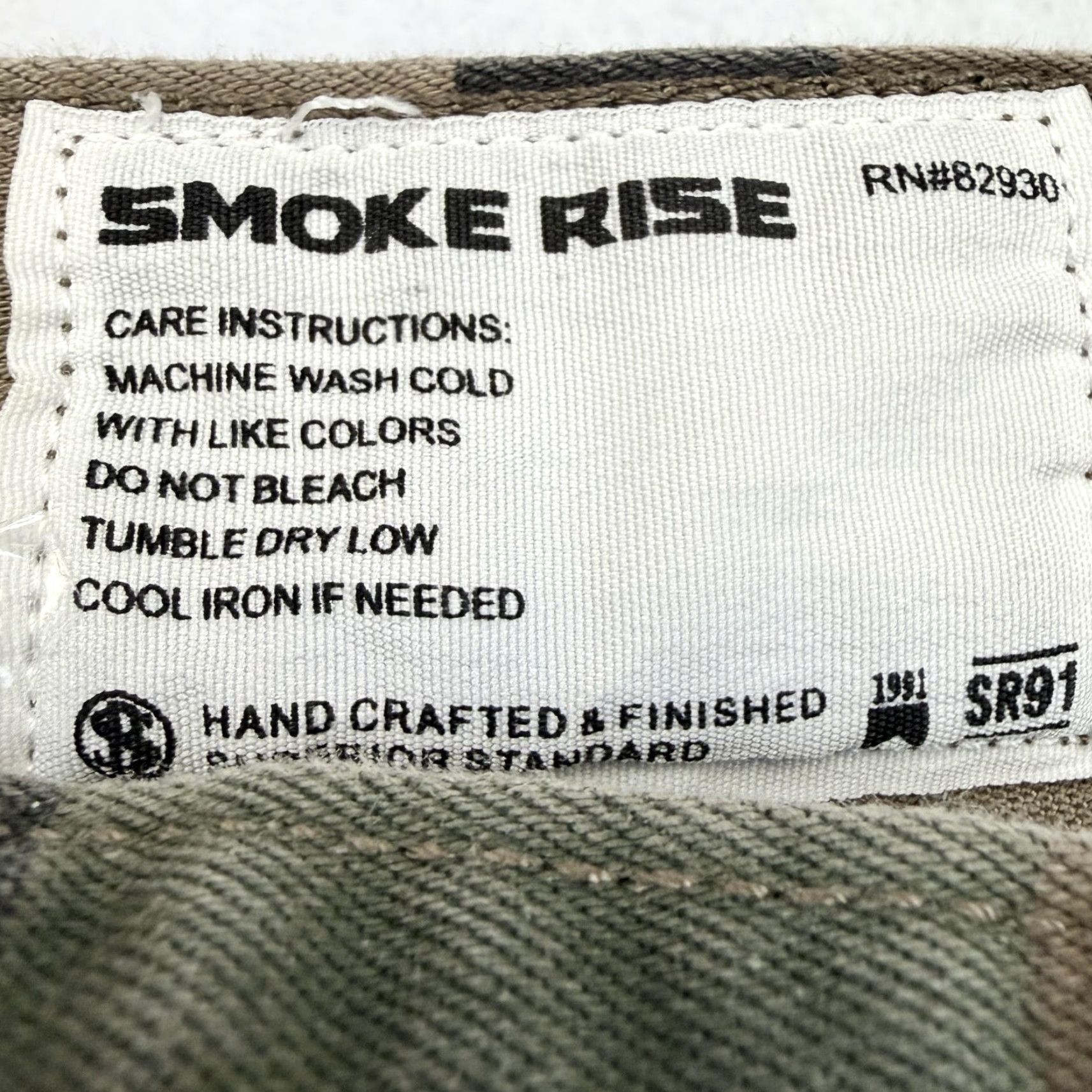 Denime Smoke Rise Cargo Shorts Mens 34 Green Camo Distressed Denim Streetwear Shorts Size US 34 / EU 50 - 7 Thumbnail