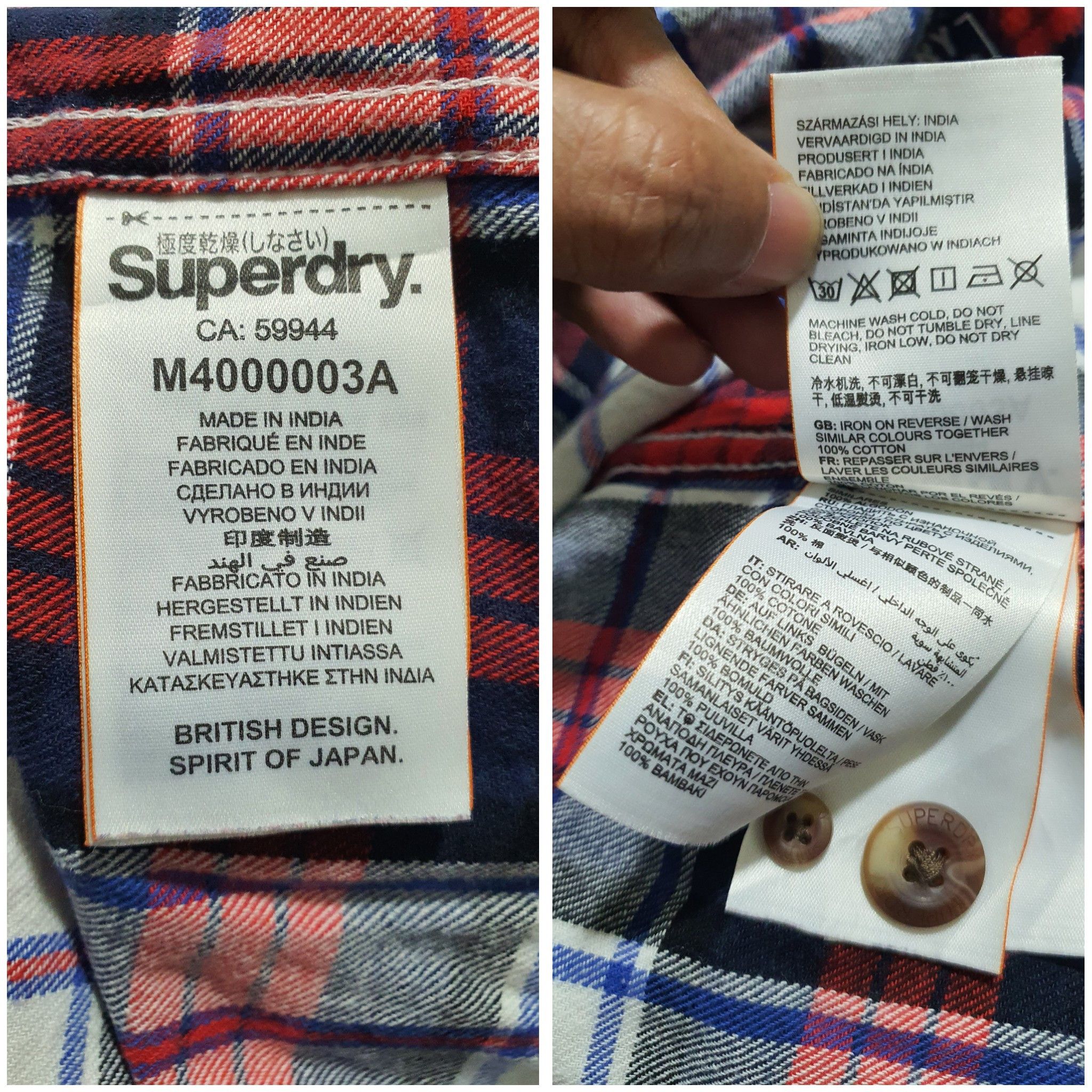 Japanese Brand × Superdry SUPERDRY 19.5/29 CHECKED RED WORK SHIRT Size US M / EU 48-50 / 2 - 7 Thumbnail