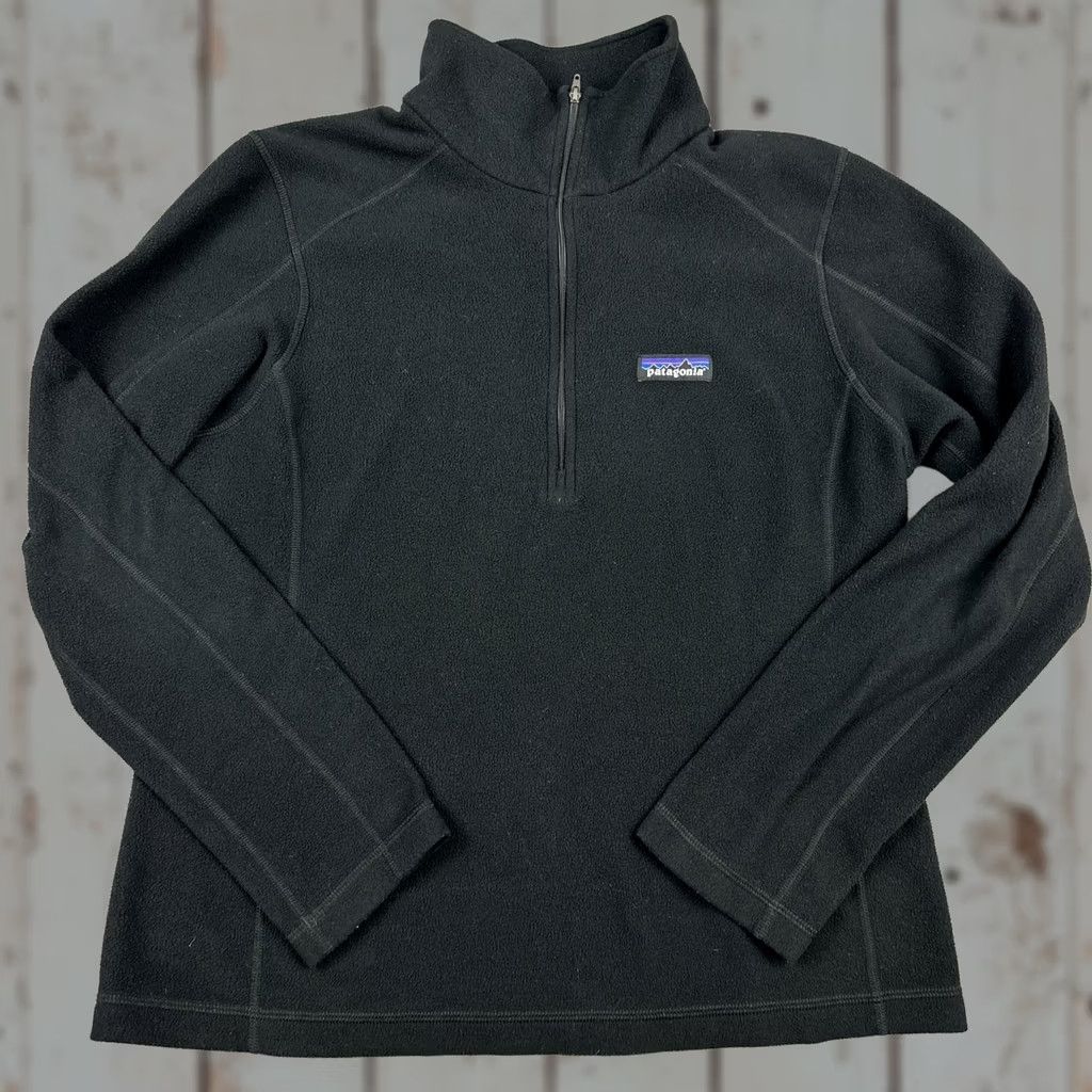 Patagonia Patagonia Sweater Women Medium Black 1/4 Zip Fleece Thermal Hiking Top Outdoor M Size M / US 6-8 / IT 42-44 - 1 Thumbnail