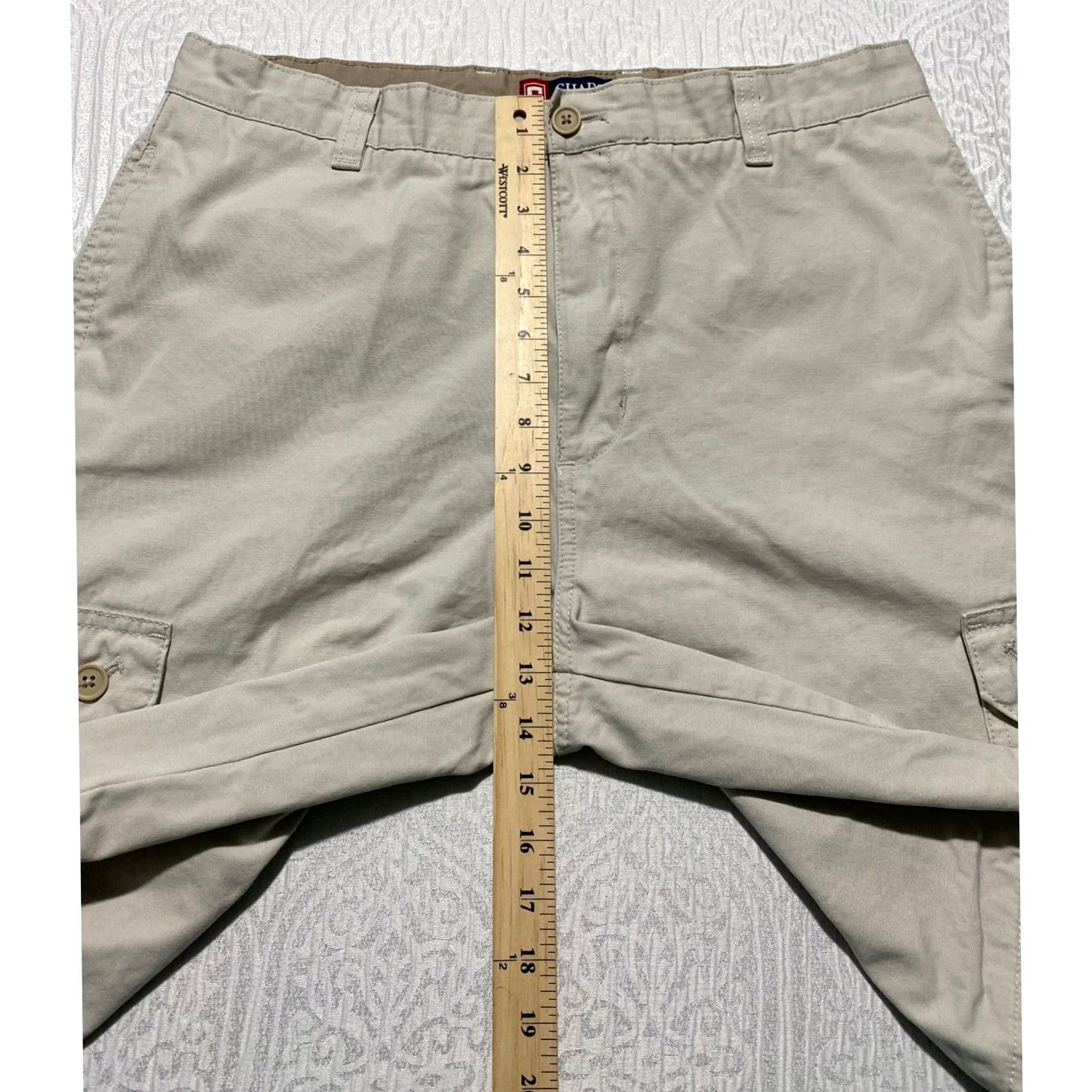 Chaps Chaps Cargo Shorts Mens 36 Tan Cotton Twill 9.5 Inseam Regular Cargo Pocket Placeholder? Size US 36 / EU 52 - 4 Thumbnail