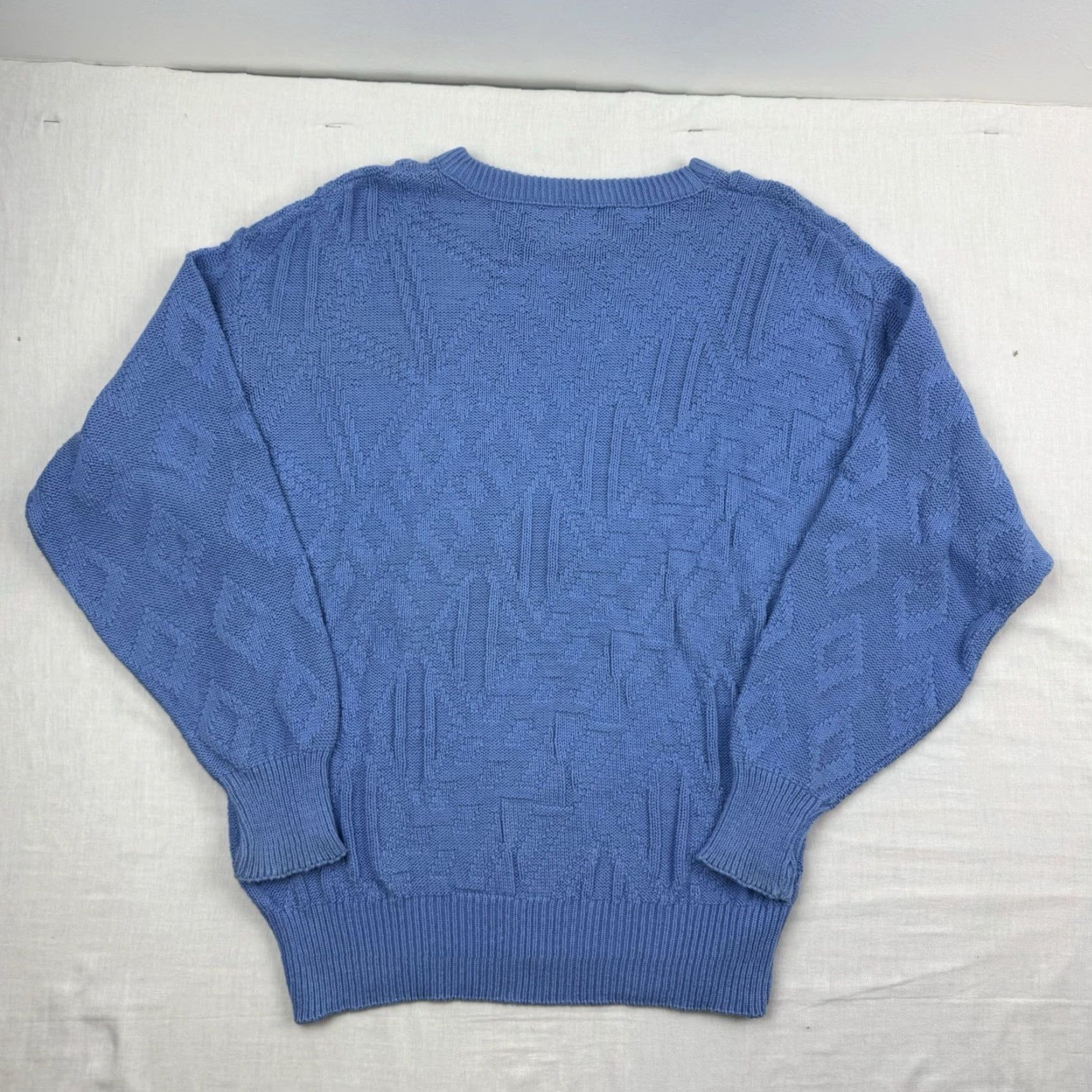 Vintage VINTAGE Le Tigre Sweater Adult Large Blue Knit 100% Cotton 80s 90s Mens Size US L / EU 52-54 / 3 - 8 Thumbnail
