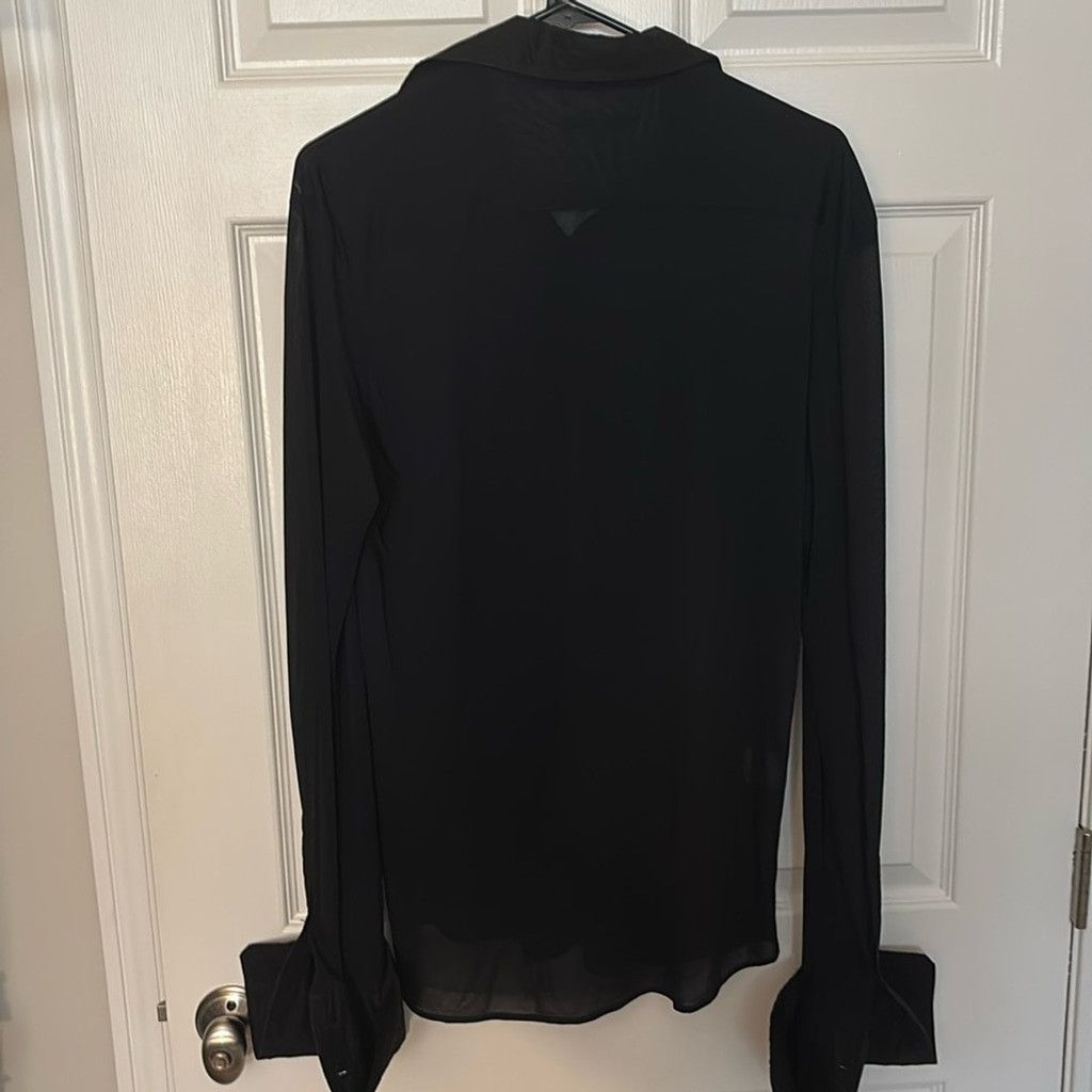 Gazzarrini Gazzarrini Women’s French Cuff Sheer Shirt Sz XL Size XL / US 12-14 / IT 48-50 - 7 Thumbnail