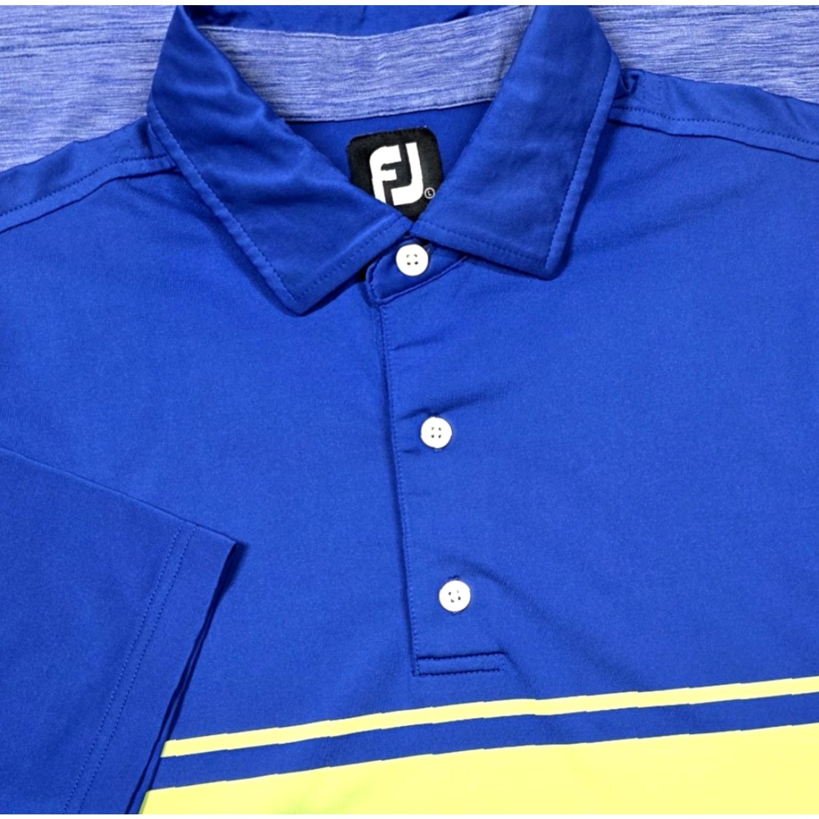 Footjoy FootJoy Polo Shirt Mens L Short Sleeve Blue Green Stripe Performance Golf Polo Shirt Size US L / EU 52-54 / 3 - 2 Thumbnail