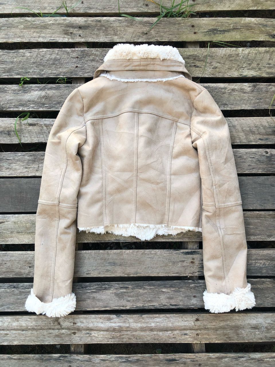 If Six Was Nine Rachel Faux Fur Cropped Leather Jacket Size XS / US 0-2 / IT 36-38 - 2 Thumbnail