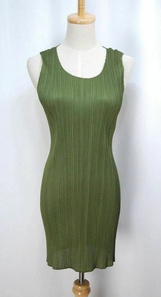 Issey Miyake issey miyake size:2 Grass green vest dress 2505-Nextarrow Size 42" / US 20 - 1 Thumbnail