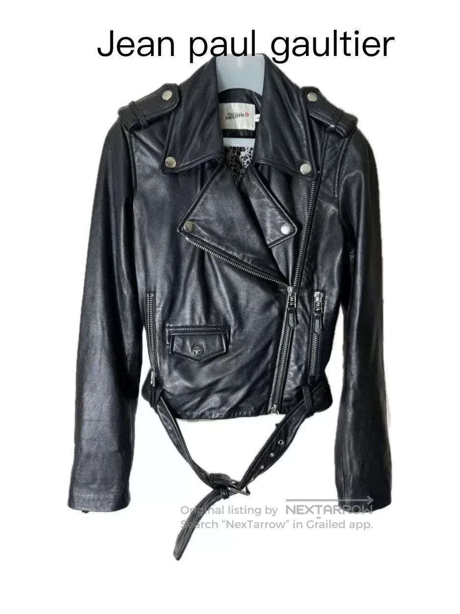 Jean Paul Gaultier ライダースジャケット 38 Jean Paul Gaultier Junior Gaultier Perfecto Black Leather Biker