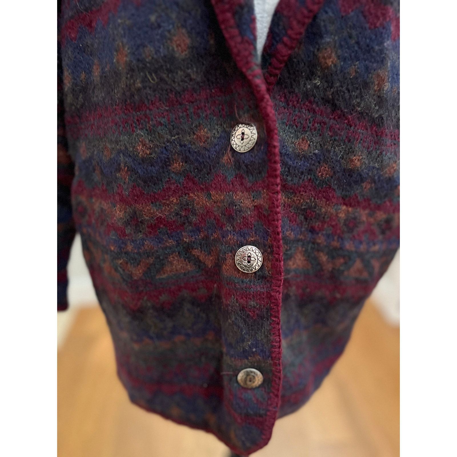 Other Vtg Alps USA 100% Wool Fair Isle Shawl Lodge Cardigan M/L Size M / US 6-8 / IT 42-44 - 2 Thumbnail