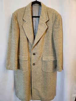 Other Vintage 70's Custom Made 100% Wool Herringbone Overcoat Size US M / EU 48-50 / 2 - 1 Thumbnail
