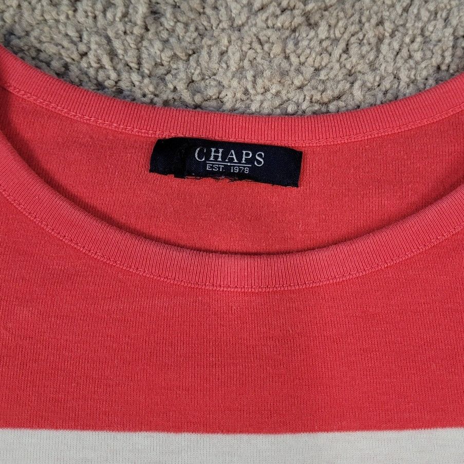 Chaps Chaps Pink Striped Long Sleeve Top Gold Button Detail Size M / US 6-8 / IT 42-44 - 3 Thumbnail