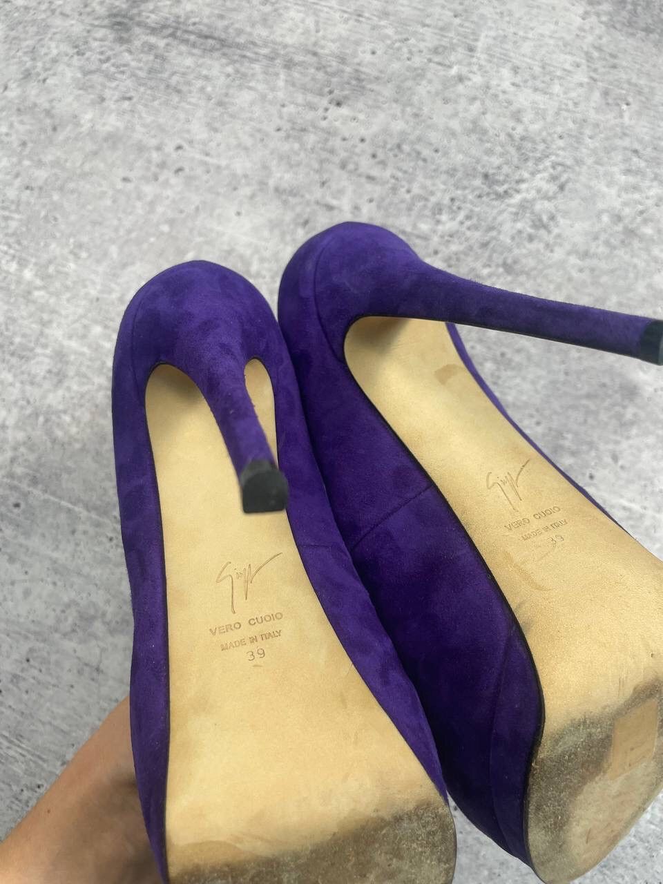 Giuseppe Zanotti Giuseppe Zanotti Purple Suede Peep Toe Pumps Heels Y2K Size US 9 / IT 39 - 7 Thumbnail