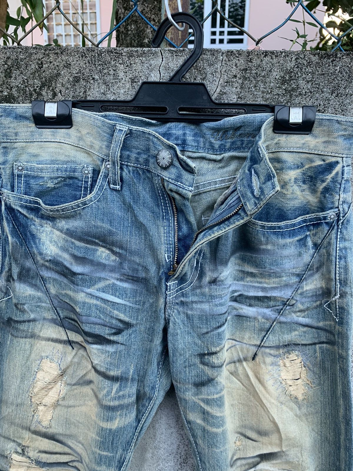 Japanese Brand Distressed washed denim - Original factory made Size US 30 / EU 46 - 11 Thumbnail