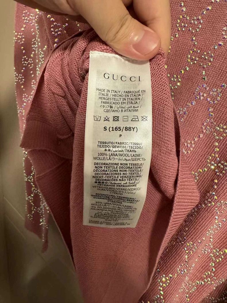Gucci Gucci Pink rhinestone double g knitted cardigan sweater 250 Size US S / EU 44-46 / 1 - 4 Thumbnail
