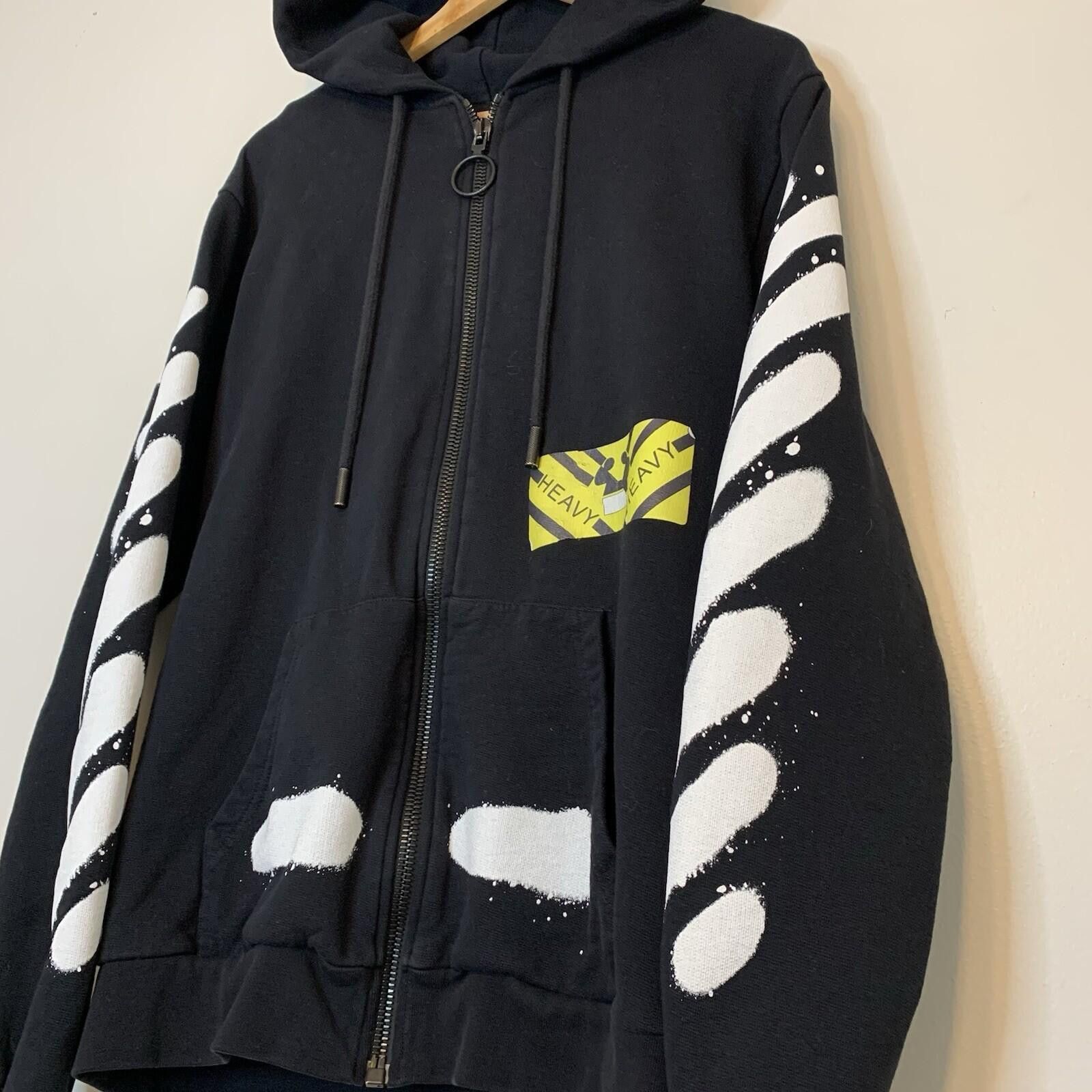 Off-White Off White Diag Spray Zip Up Hoodie Black Size M Size US 32 / EU 48 - 2 Thumbnail