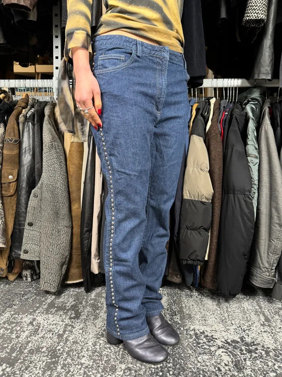 Dolce & Gabbana 2000s Dolce & Gabbana Navy Studded Jeans Size 24" / US 00 / IT 34 - 1 Thumbnail