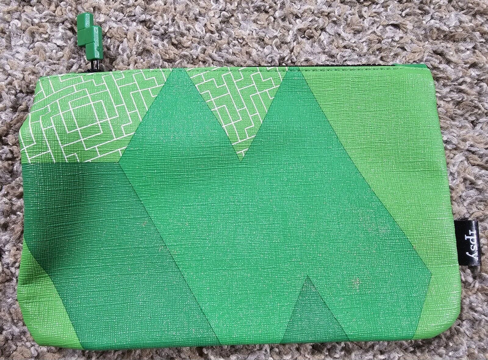 Designer Ipsy Tetris Geometric Glam Cosmetic Makeup Bag Pouch Green Size ONE SIZE - 1 Thumbnail
