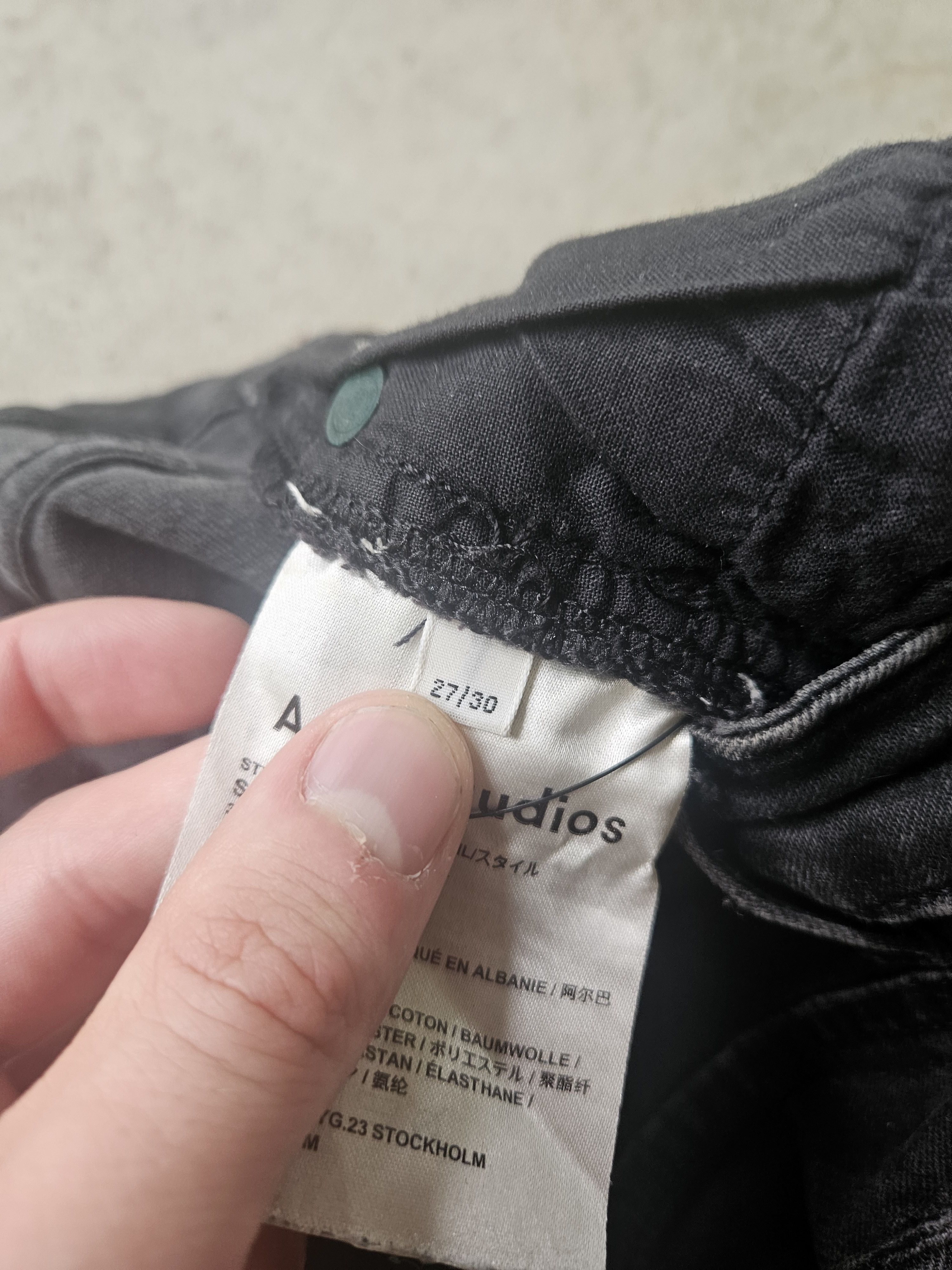 Acne Studios Skin 5 Used Black Skinny Denim Jeans Size US 27 - 8 Thumbnail