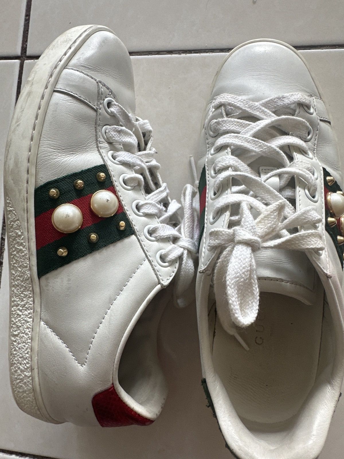 Gucci Gucci Japan Limited pearl low top sneakers Size US 7.5 / IT 37.5 - 3 Thumbnail