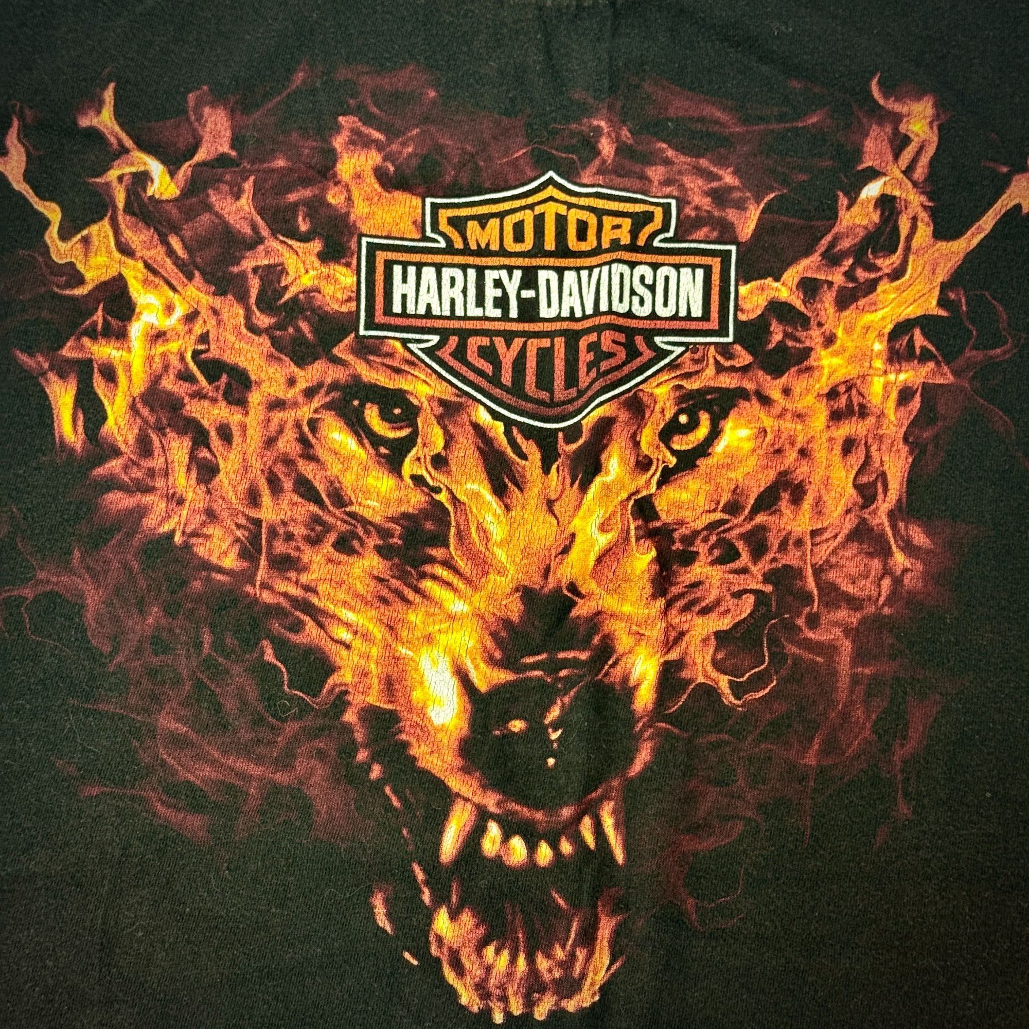 Harley Davidson H-D Motorcycle FLAMING WOLF Biker Las Vegas FIRE DICE Gamble Size US XXL / EU 58 / 5 - 3 Thumbnail