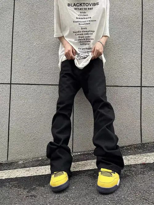 VIBE Vintage Y2K Black Machete Micro Flare Jeans Size US 34 / EU 50 - 5 Thumbnail