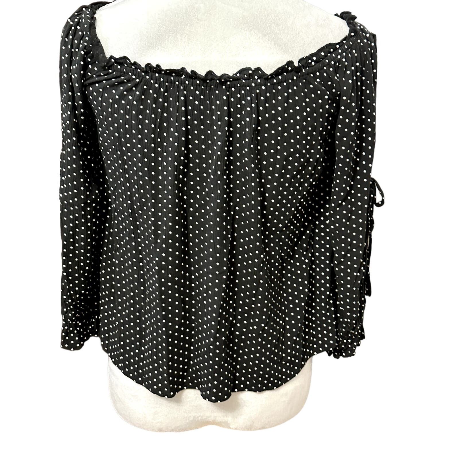 American Eagle Outfitters American Eagle Outfitters Off Shoulder Polka Dot Black W XS Size XS / US 0-2 / IT 36-38 - 7 Thumbnail