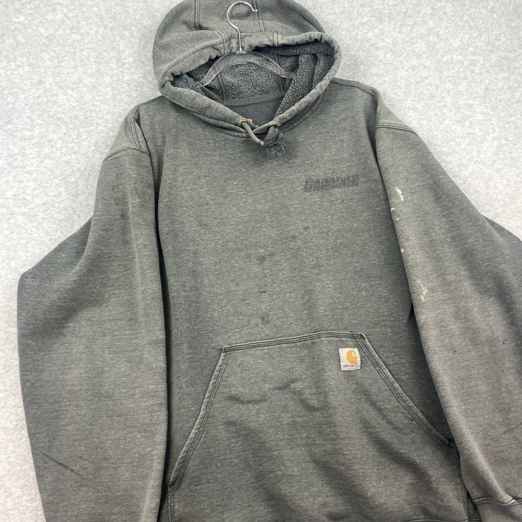 Carhartt Carhartt Hoodie Mens Pullover Hoodie Sweatshirt Distinctive Logo Gray XL Size US XL / EU 56 / 4 - 3 Thumbnail