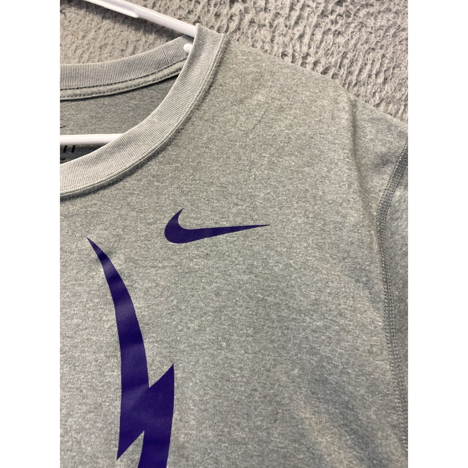 Nike Nike Dri-Fit T-Shirt S/S Men's Large Gray Logo Sports Shirt Size US L / EU 52-54 / 3 - 3 Thumbnail