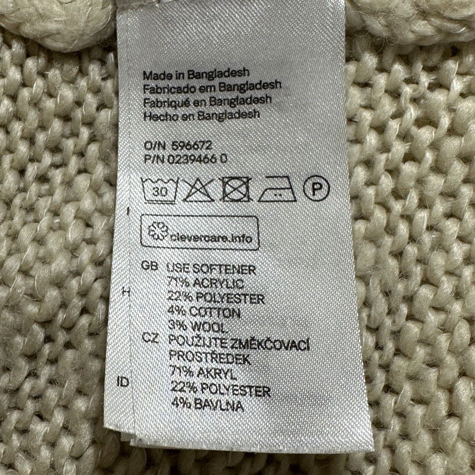 H&M H&M Medium Cowl Neck Wool Blend Pullover Sweater Beige Knit Size M / US 6-8 / IT 42-44 - 4 Thumbnail