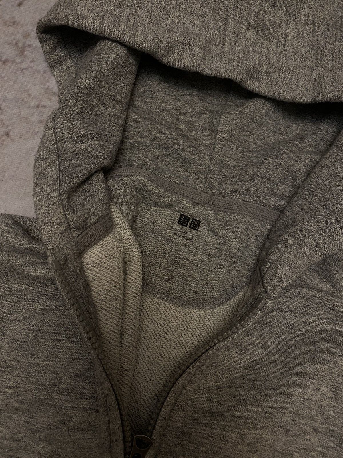 Japanese Brand × Uniqlo × Vintage Vintage Y2k 2000s Oversized Gray Basic Uniqlo Zip Up Hoodie Size US M / EU 48-50 / 2 - 5 Thumbnail