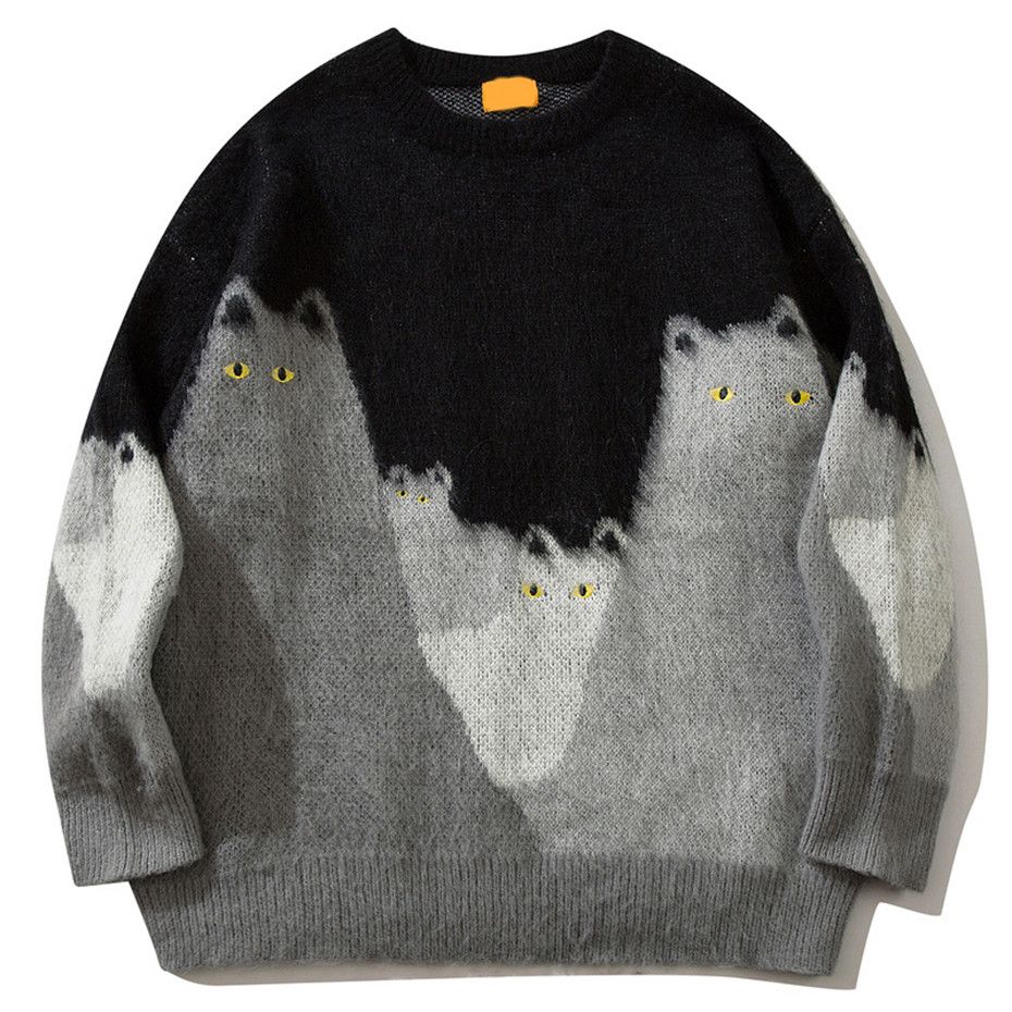 Japanese Brand × Vintage cat graphic Knitted sweater Size US XL / EU 56 / 4 - 1 Thumbnail