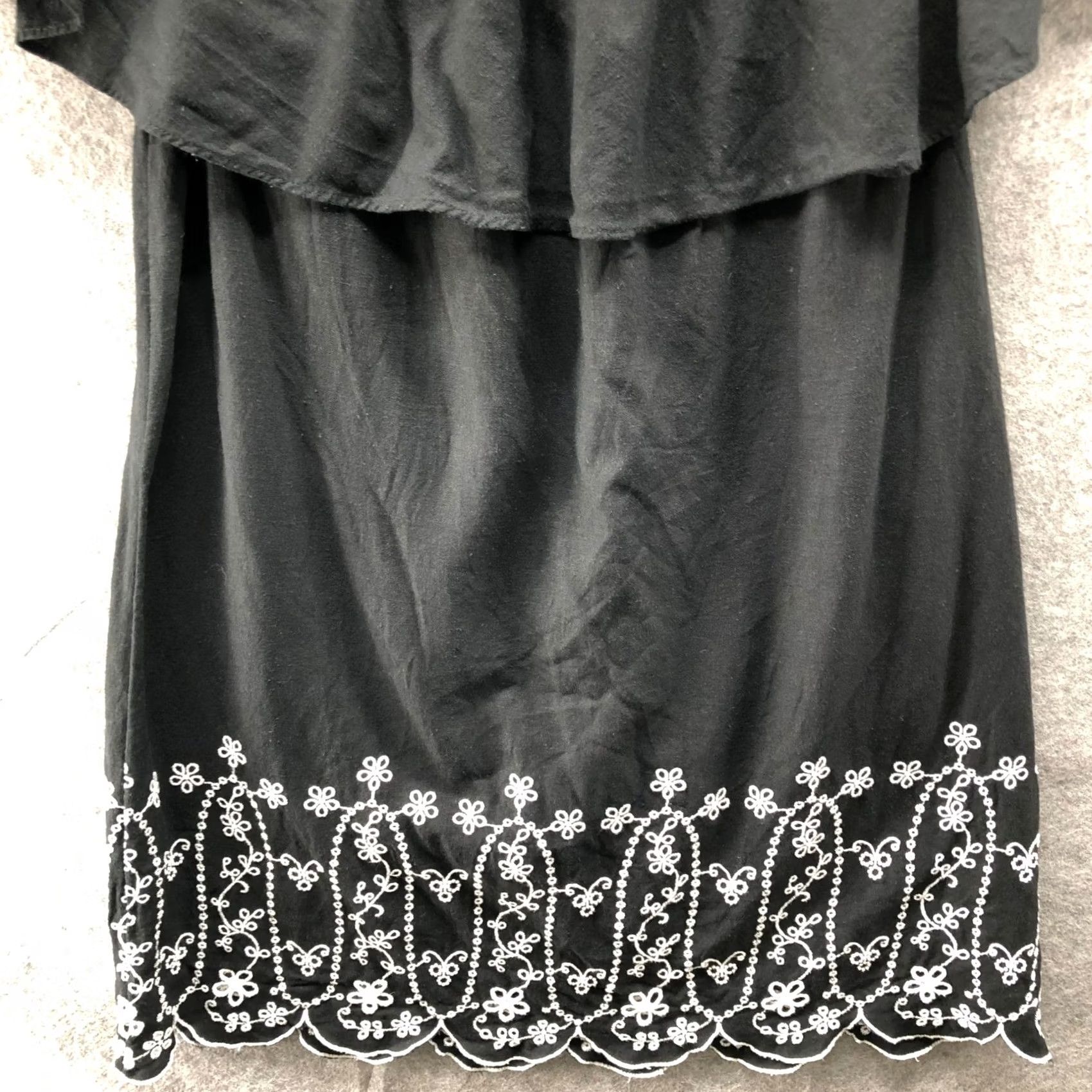 Old Navy Old Navy Linen Blend Dress Womens XL Black Eyelet Off Shoulder Embroidered Size XL / US 12-14 / IT 48-50 - 6 Thumbnail