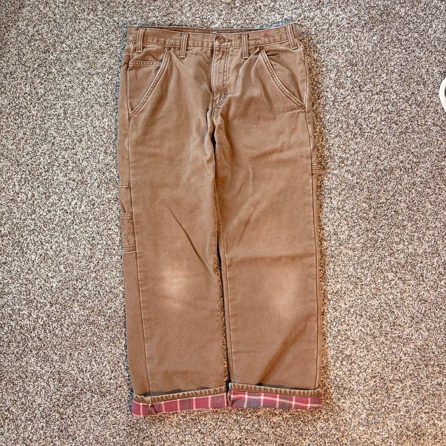Dickies Dickies Flannel Lined Carpenter Pants Brown 32x27 Mens Size US 32 / EU 48 - 2 Thumbnail