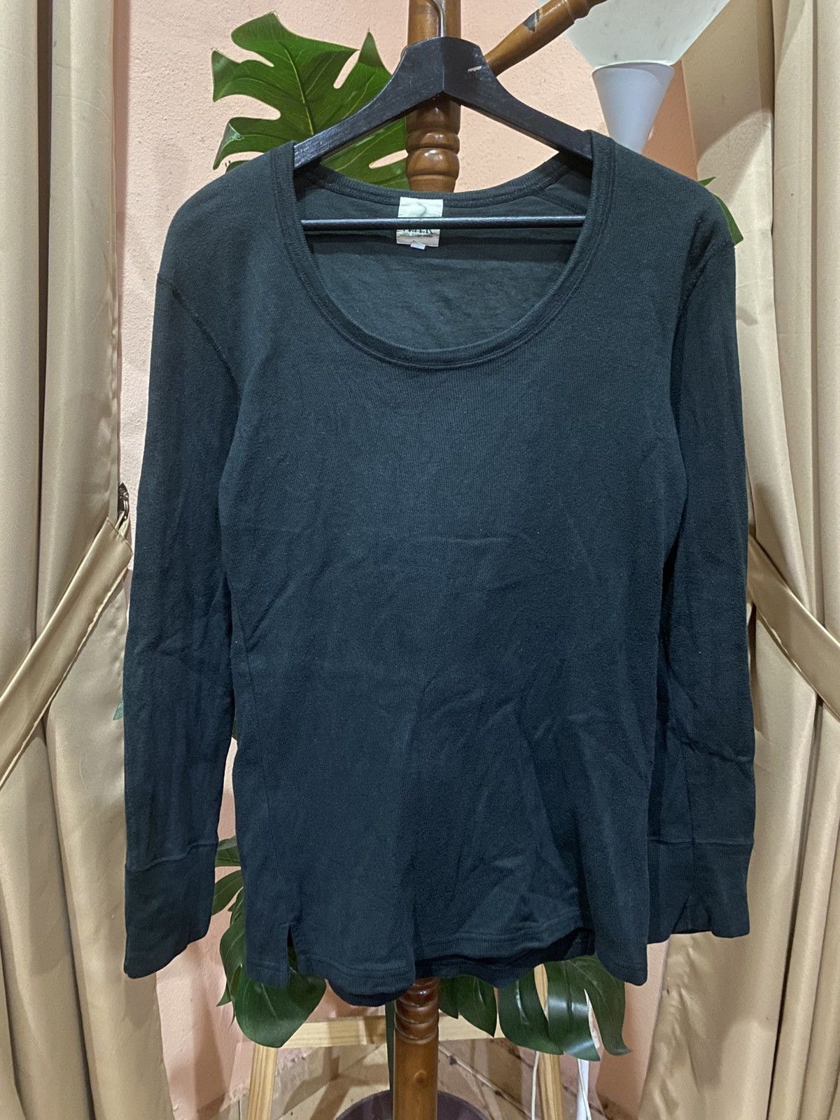 Yohji Yamamoto A.A.R Yohji Design Studio Black Long Sleeve Cotton Knit Tee Size US S / EU 44-46 / 1 - 1 Thumbnail