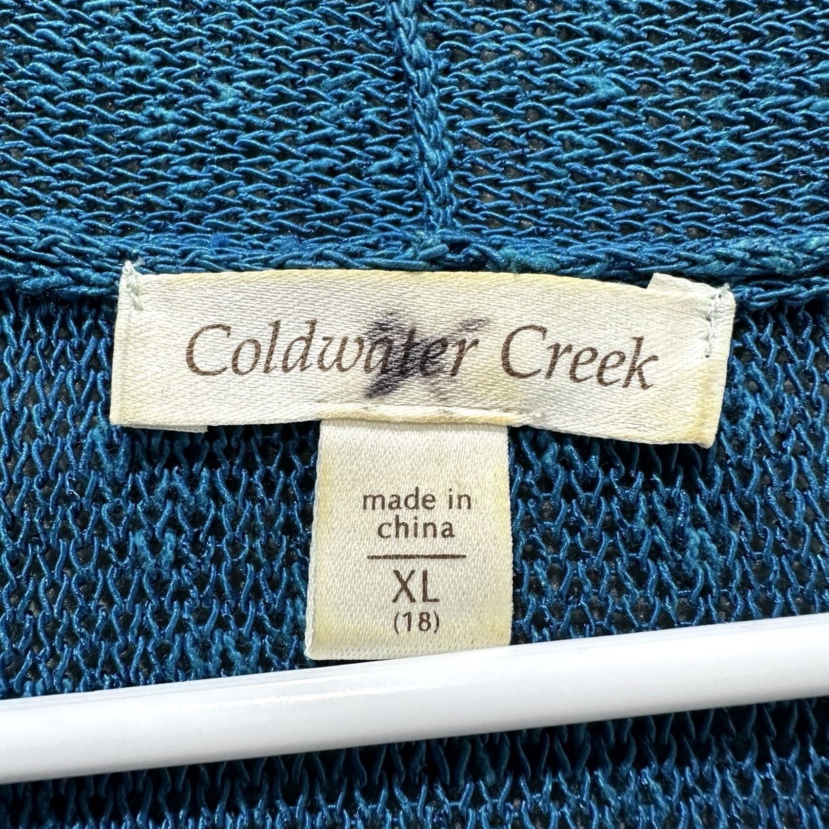 Coldwater Creek Coldwater Creek Cardigan Sweater Womens XL Blue Open Knit Button Linen Blend GUC Size XL / US 12-14 / IT 48-50 - 4 Thumbnail