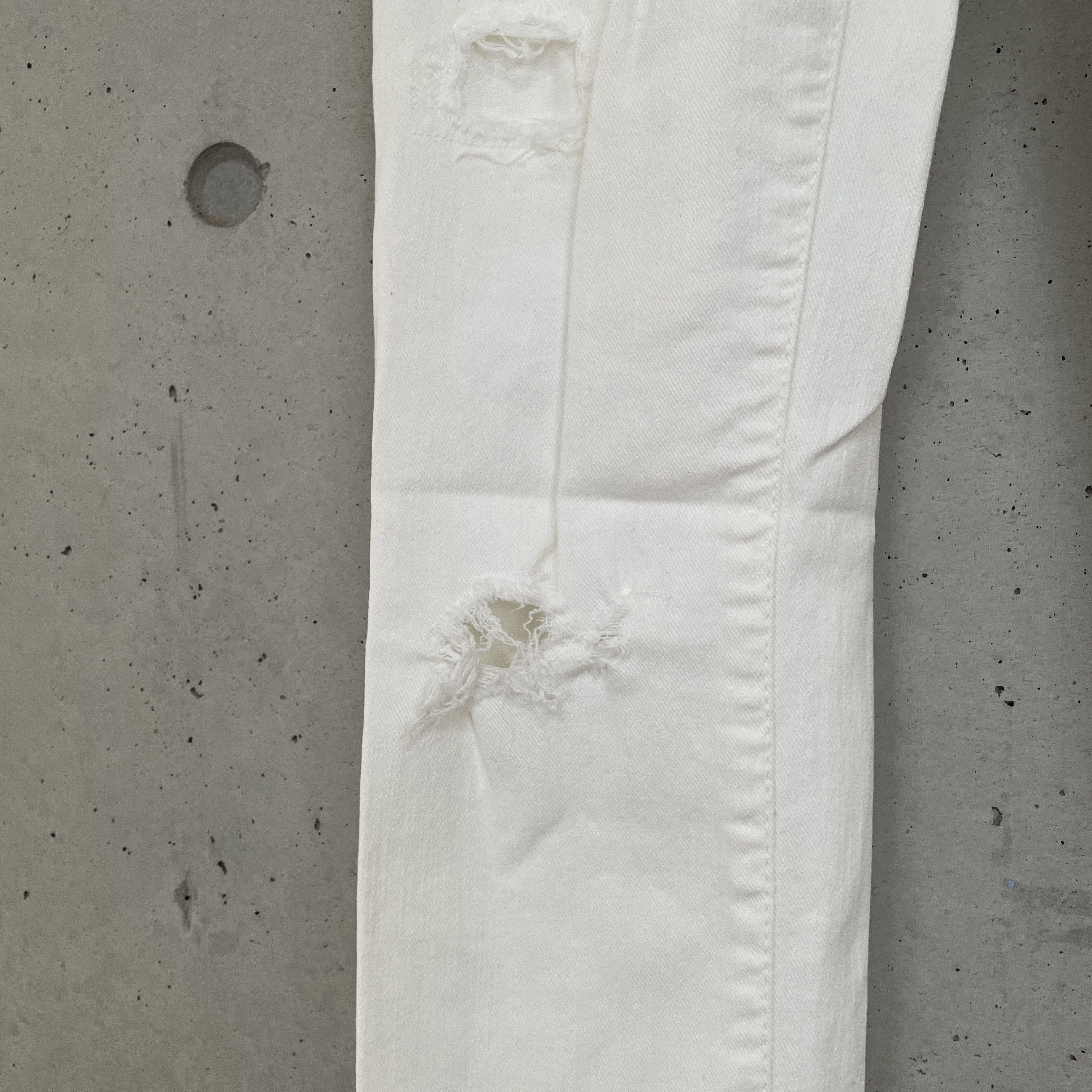 Just Cavalli JUST Cavalli Crushed Denim Jeans White Distressed Skinny Size 24" / US 00 / IT 34 - 4 Thumbnail
