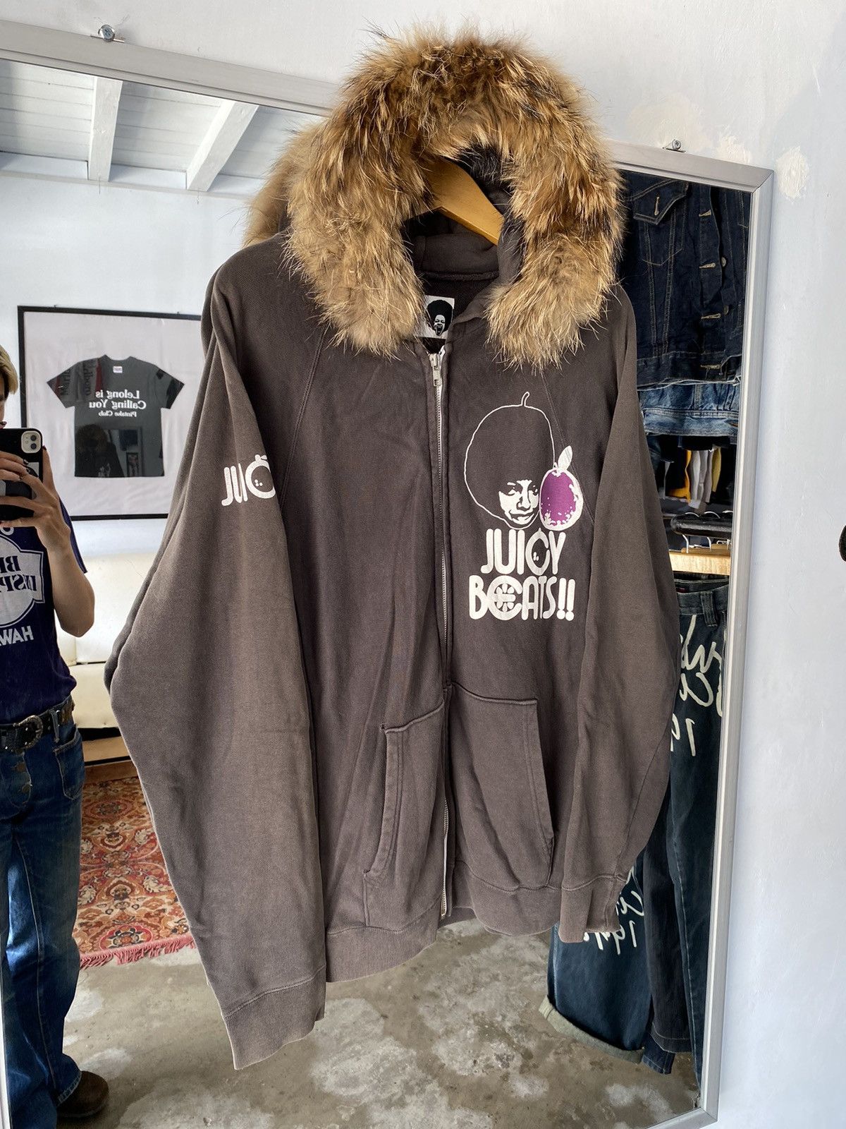 If Six Was Nine × Japanese Brand × Le Grande Bleu (L.G.B.) Fur hoodie juicy beats souls Size US L / EU 52-54 / 3 - 5 Thumbnail