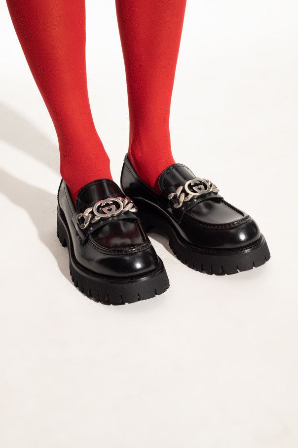 Gucci o1s1wg110125 Lug Sole Loafers in Black Size US 6.5 / IT 36.5 - 5 Thumbnail